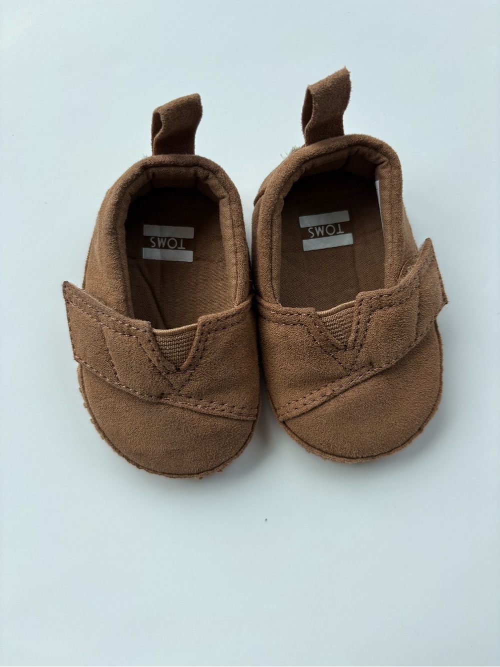 Baby Toms Brown Hook-and-Loop Slip-On Shoes